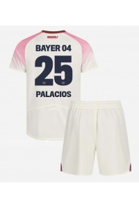 Bayer Leverkusen Exequiel Palacios #25 Jalkapallovaatteet Lasten Vieraspeliasu 2025-26 Lyhythihainen (+ Lyhyet housut)